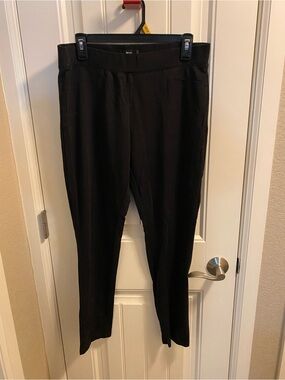 Mossimo L Pants Stretch Black Skinny Leg Slacks No Pockets Pull On Large Lg